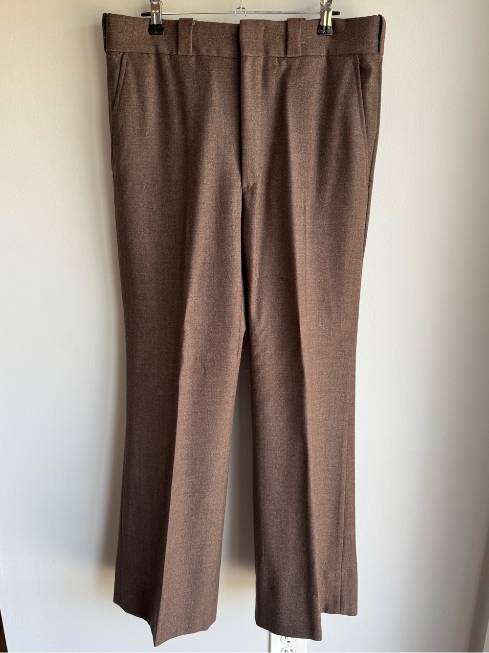 Vintage 70s Eaton Brown Wool 3 Piece Suit Mens 38R 32x29.5 Blazer Vest Trousers - Picture 11 of 16